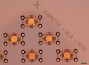 dna sequencing lab on a chip chip showing individual sites for synethesis