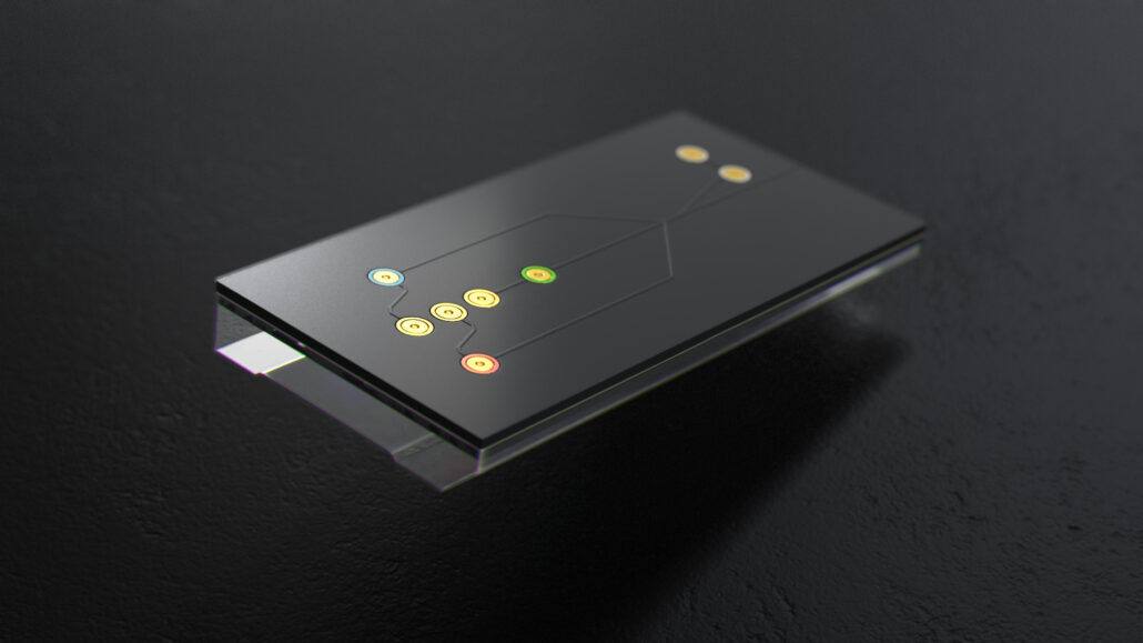 the underside of the RGB laser light engine