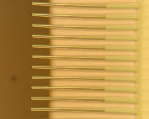 Microscope image of the TriPleX fingers after fabrication and post-processing.